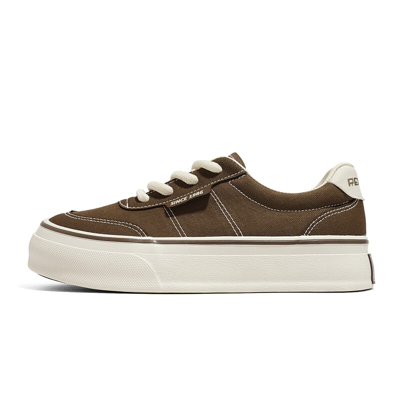 Renben Official Canvas Shoes Women 2026 Spring Autumn Casual Breathable Sneakers Brown Size 35