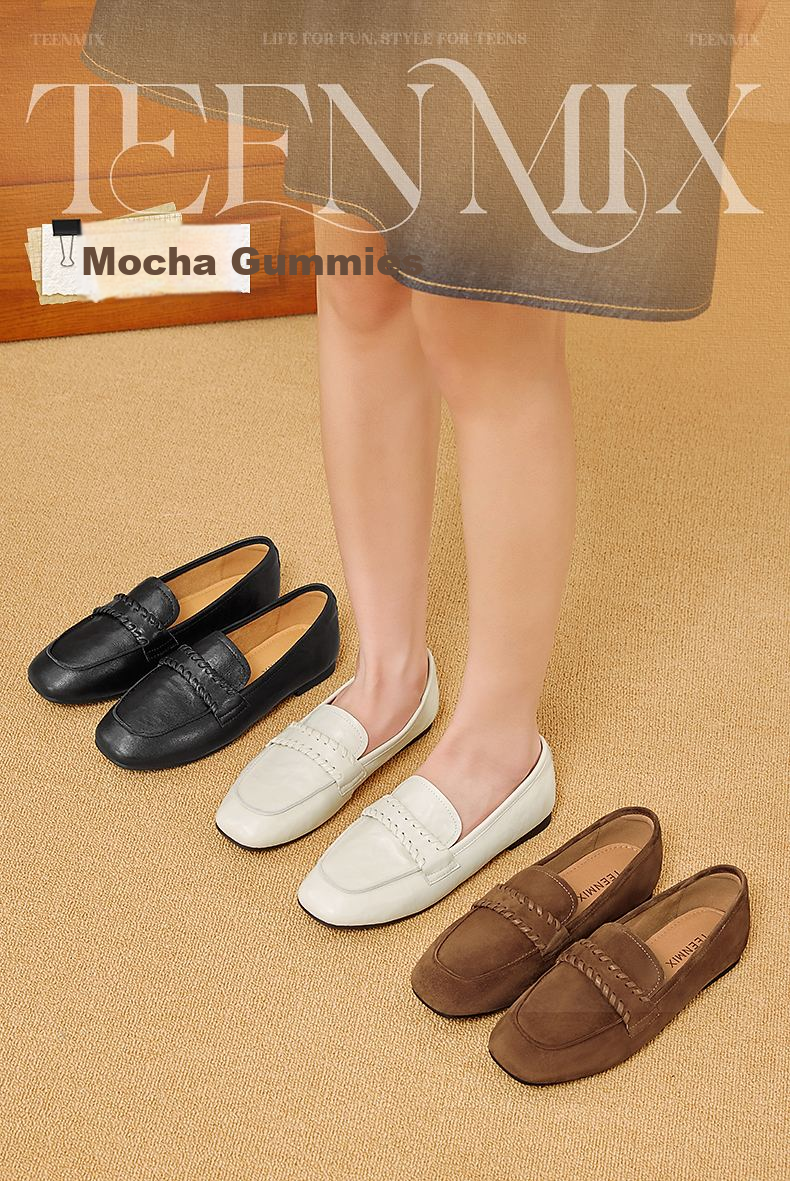 TEENMIX Loafers Fashionable Women's Office Versatile Leather Shoes New Arrival 2
