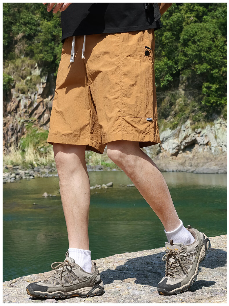 ROMON Men's Ice Silk Summer Quick-Dry Breathable Thin Five-Point Sports Beach Shorts 19