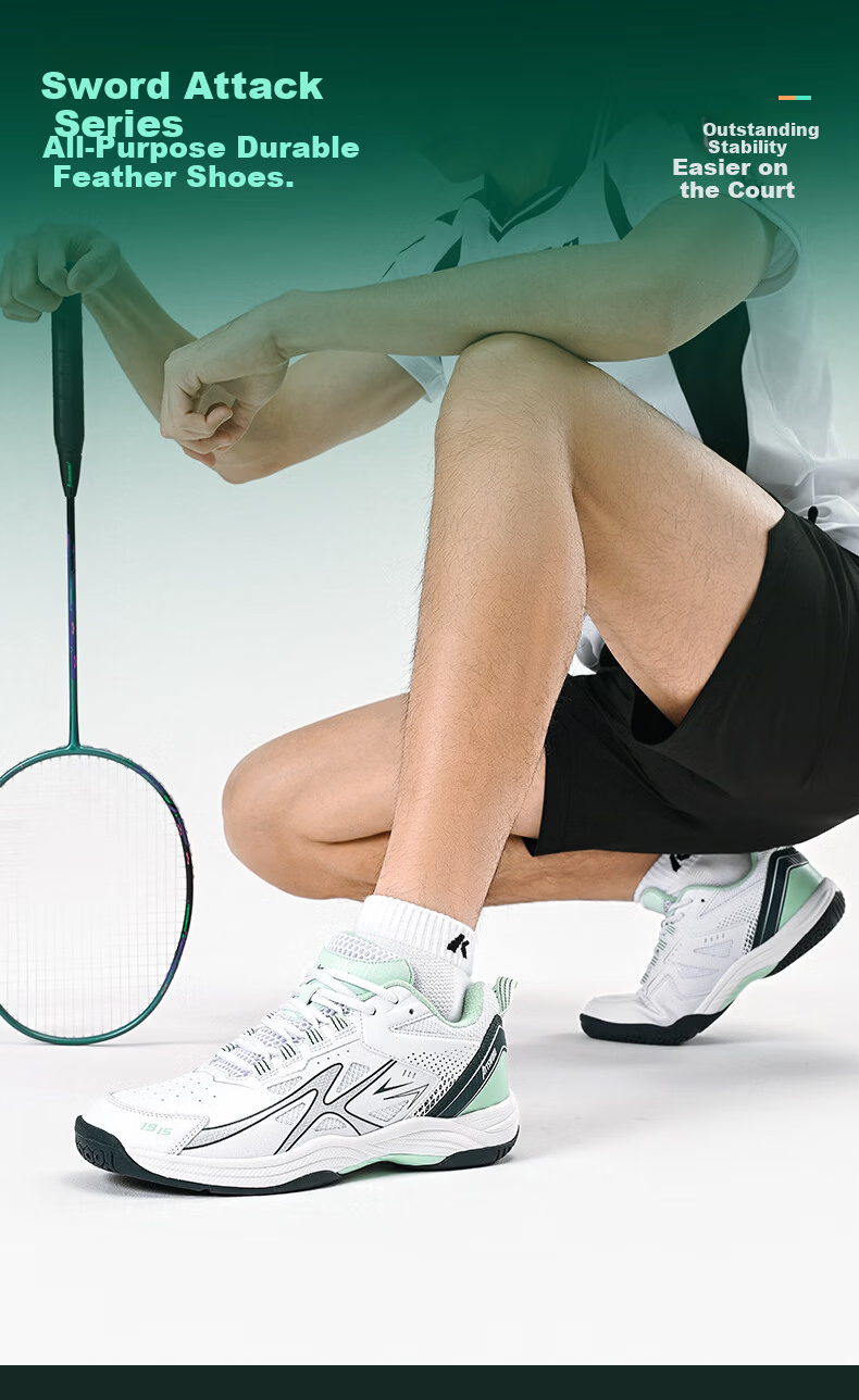 KAWASAKI Unisex Lightweight Professional Badminton Shoes Non-Slip Shock Absorption Training and Competition Sneakers for Students Beginners 15