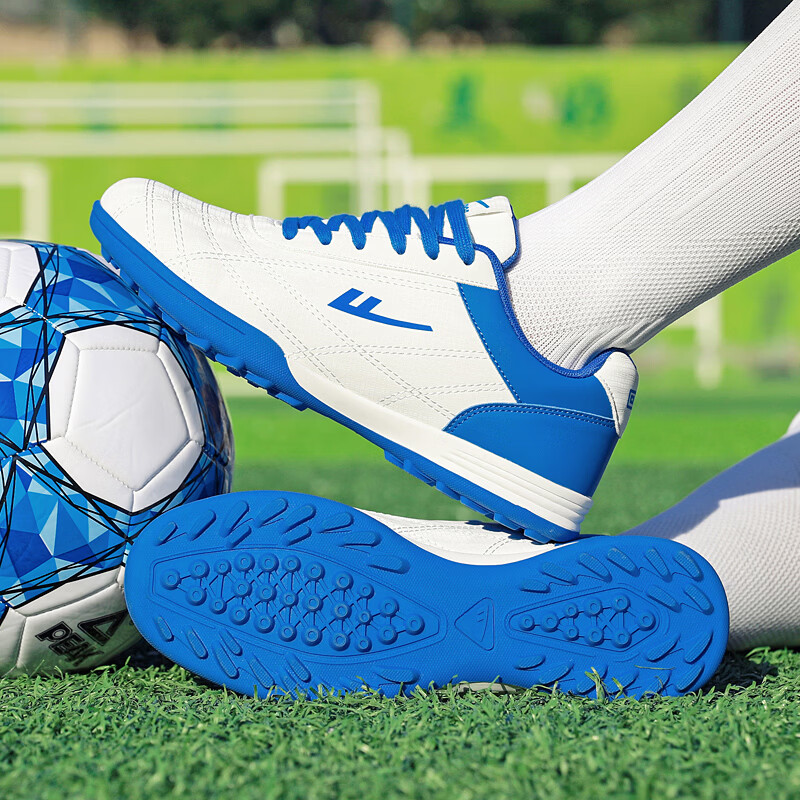 Warrior Soccer Shoes Unisex Youth Competition Training Durable Studs WXY-N611T White Blue Size 36