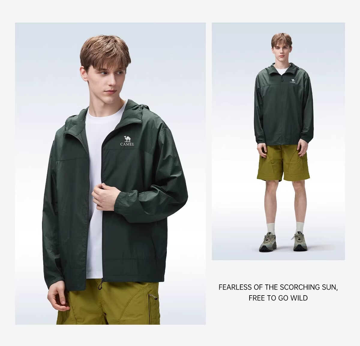 CAMEL Outdoor Original Yarn Sun Protection Jacket Women 2026 Spring Summer New Cool Breathable Water-Repellent Coat Sun Protection Clothing Men G023 48
