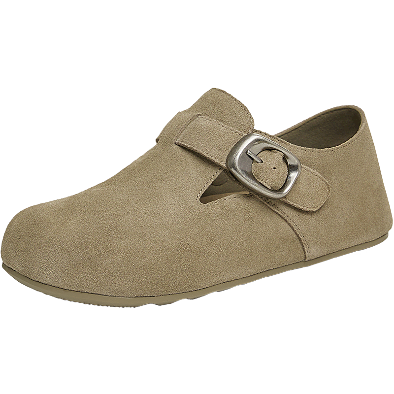 TEENMIX Women's Birkenstock Style Flat British Retro Casual Versatile Single Shoes