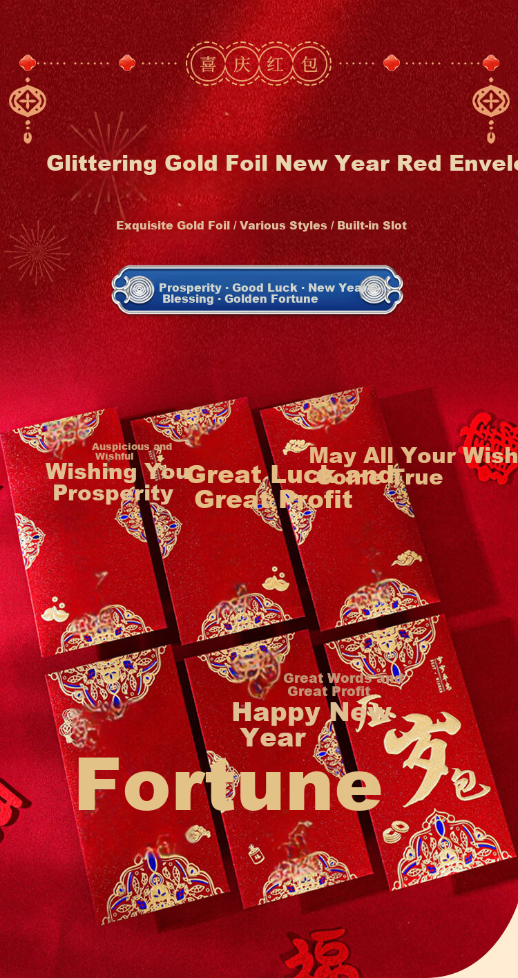 Jiuchengu Red Envelope Wedding Gift Money Bag Set of 6 with Double Happiness Character 3153 1