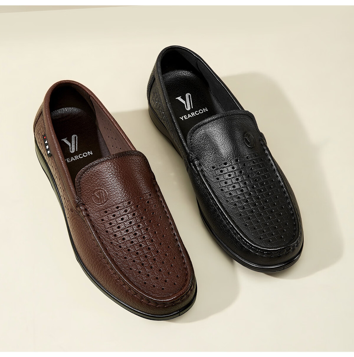 Eierkang Men's Perforated Breathable Driving Shoes Business Casual Leather Loafers Moccasins Black 38 57364W 4