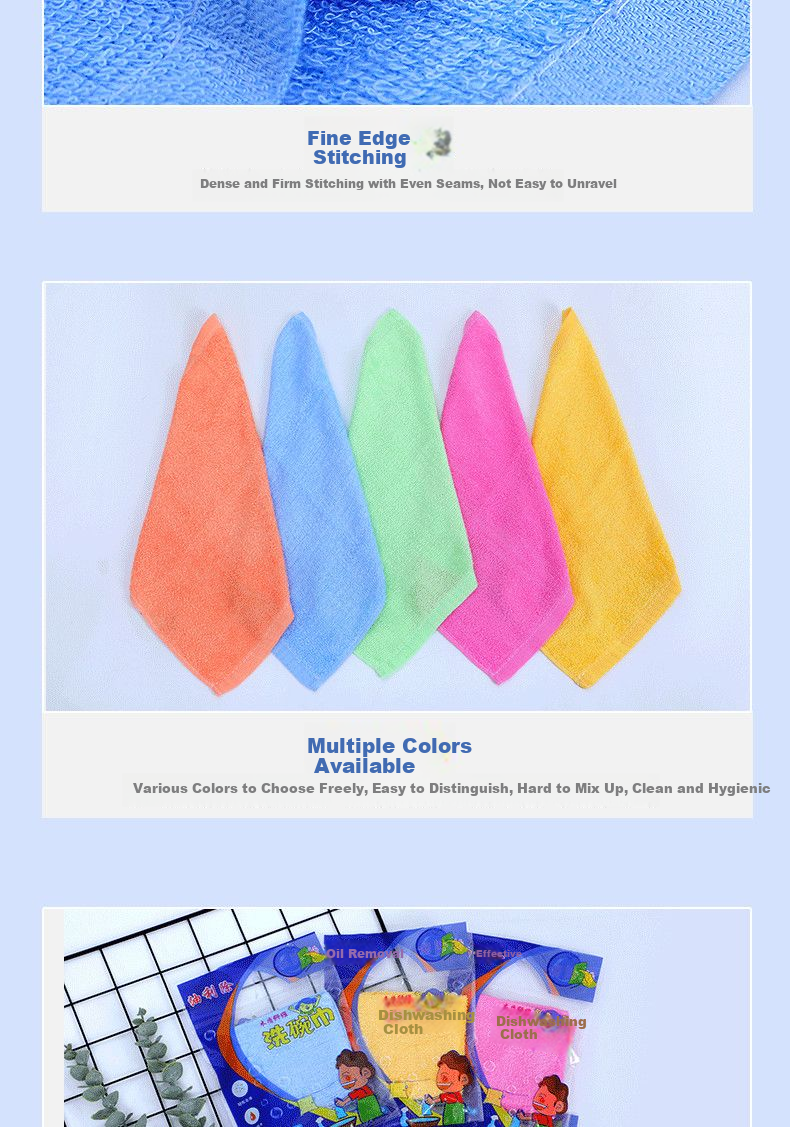 Chen Zhishangpin Household Cleaning Cloth Towel Dishwashing Drying Absorbent Square Towel with Hanging Rope Car Wiping White Fiber Towel 13