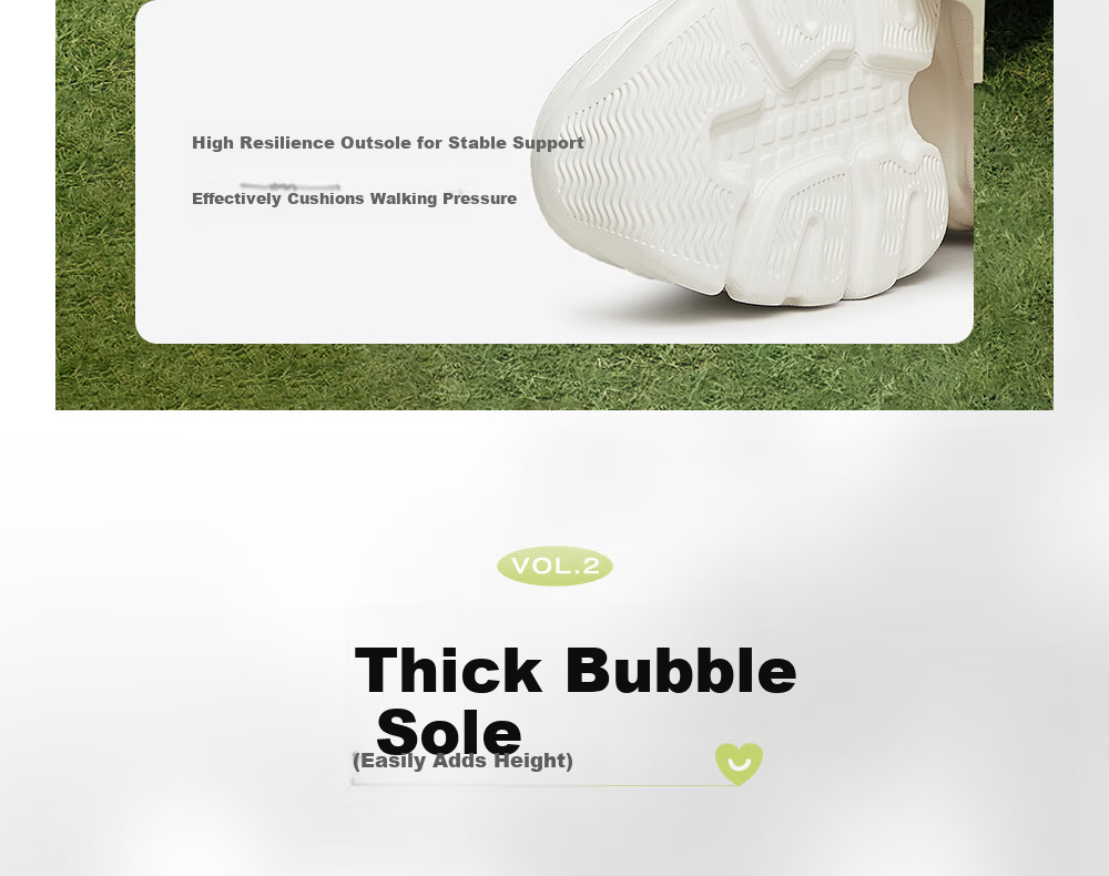TATA Bubble Cream White Dad Sneakers Height Increasing Casual Shoes Thick Sole Versatile Sports Shoes AM5 Off-White (Single) Size 36 7