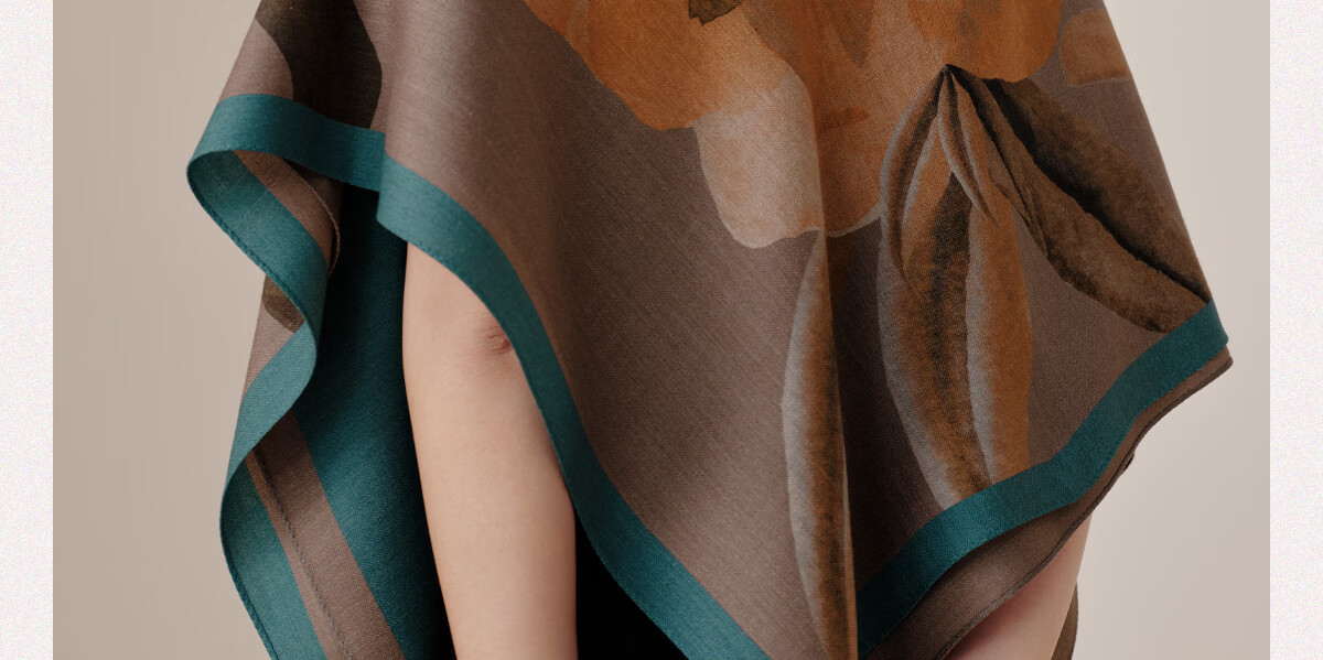 Wanshili Double-Sided Printed Silk Wool Scarf 2025 New Style Birthday New Year Gift for Mom Shawl Outerwear - Suo Qingqiu 44