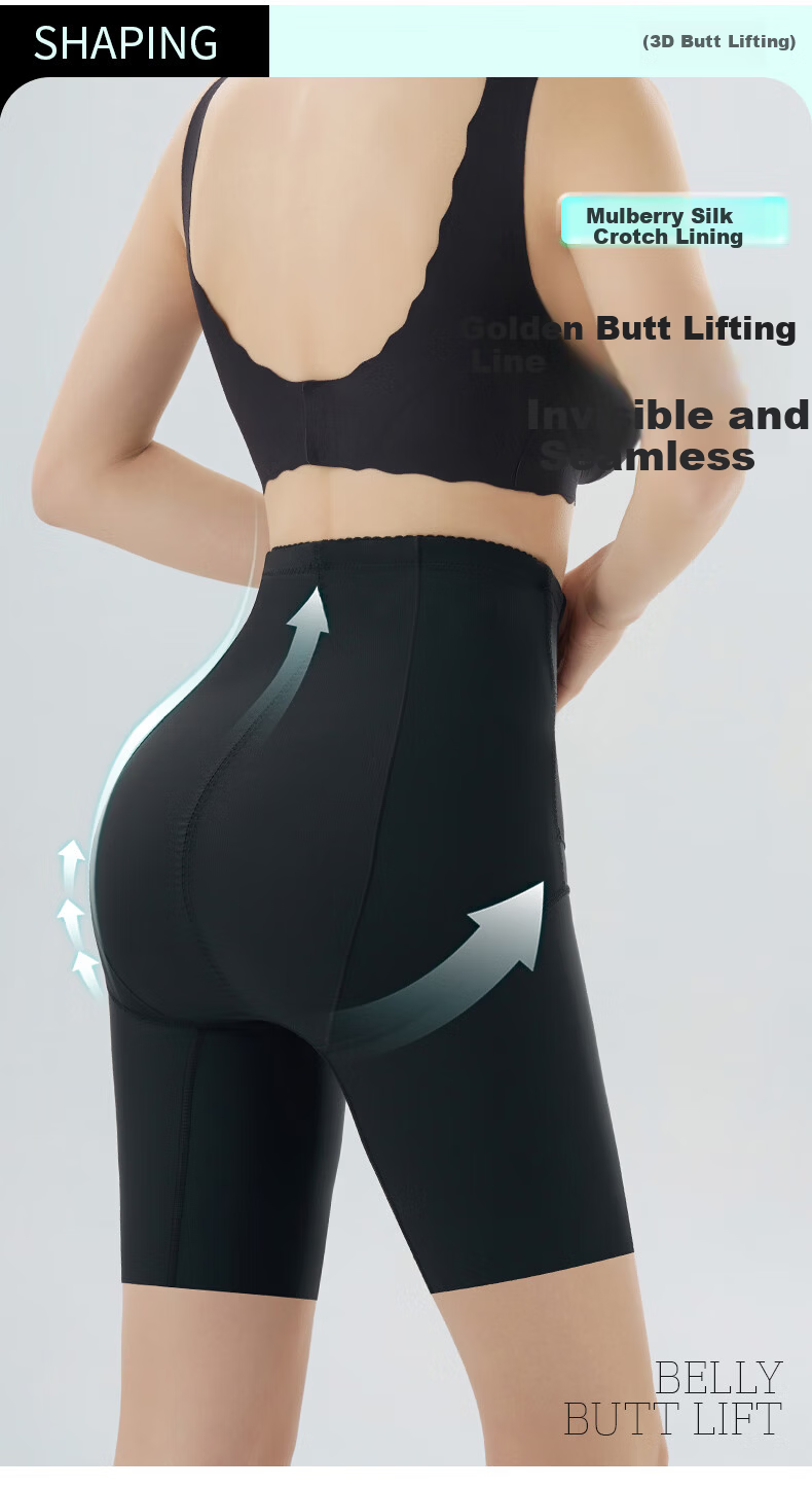 GRACEWELL High-Waist Tummy Control Butt-Lifting Safety Shorts Seamless Antibacterial 3-in-1 Anti-Exposure Non-Chafing Underwear 16