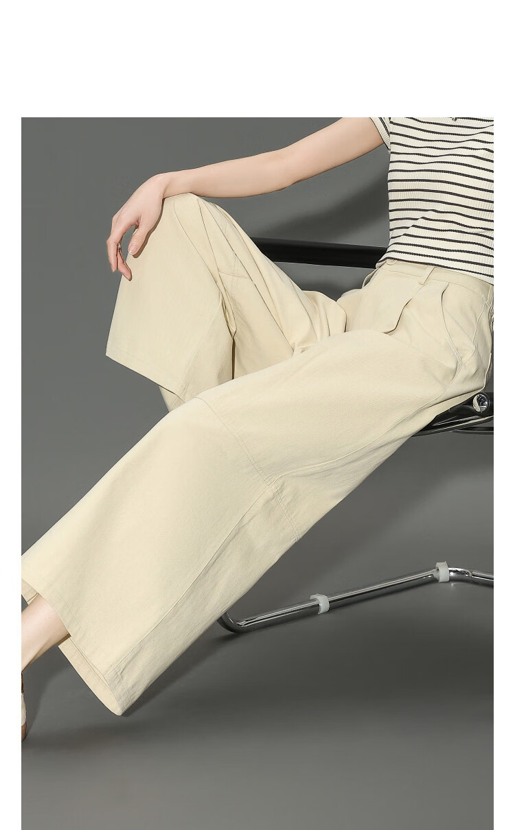 Demana Oxygen Pure Cotton Spring Nine-Point Curved Seam Pleated Minimalist Micro-Cocoon Slimming Casual Pants for Women Premium Feel 14