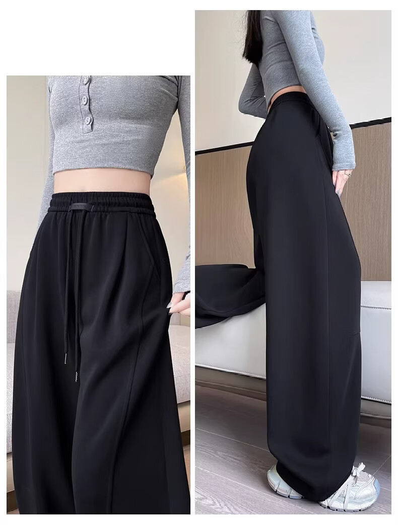 Xiangyi Lover 26th Anniversary New Curved Blade Wide-Leg Pants Slim Fit High-Waist Casual Spring Women's Sweatpants for Petite 17