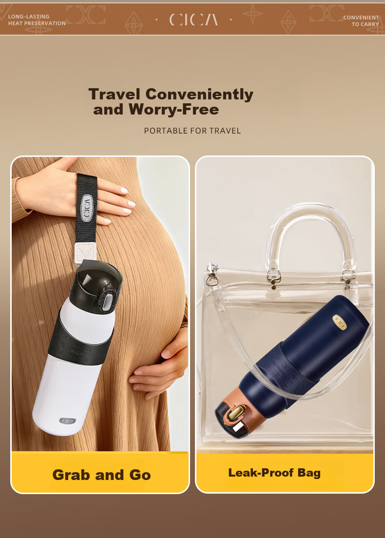 Cica Straw Insulated Water Bottle for Women High-Value Maternity Drinking Cup Adult 316 Stainless Steel 2025 13
