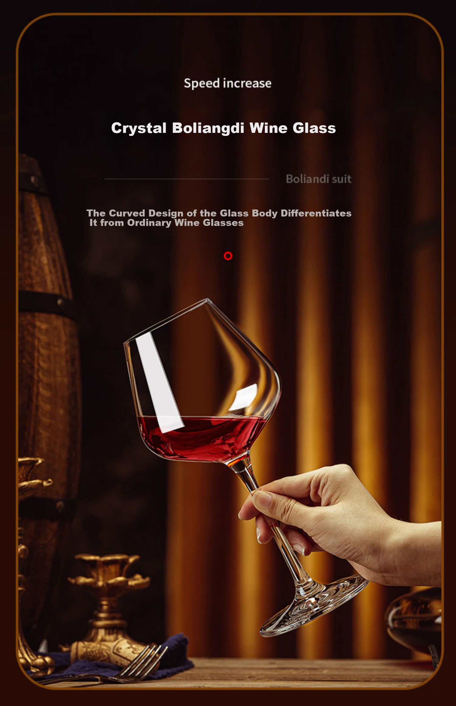 FANKAQI Luxury Crystal Wine Glass Set with Decanter High Stem Red Wine Glasses Gift for Housewarming Birthday Holiday 7