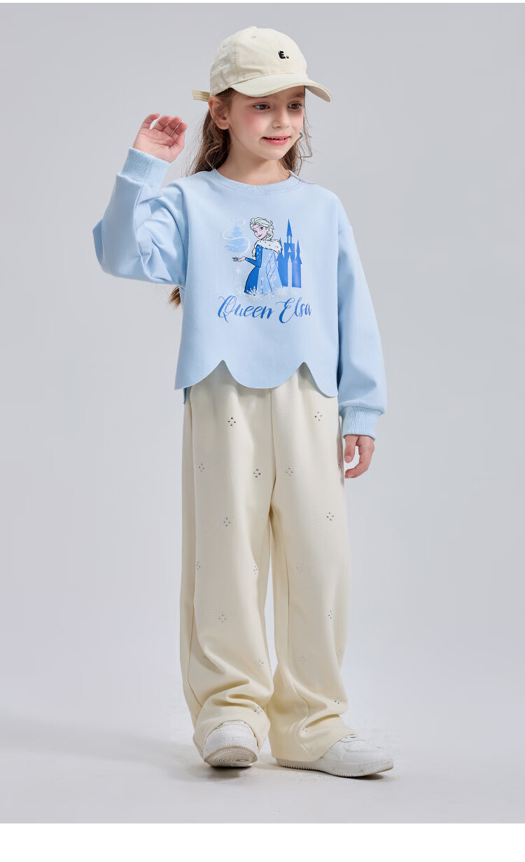Disney Kids Sweatshirt and Sweatpants Set Girls Spring Autumn 2026 New Stylish Big Kids Top and Pants Two-Piece Set 13