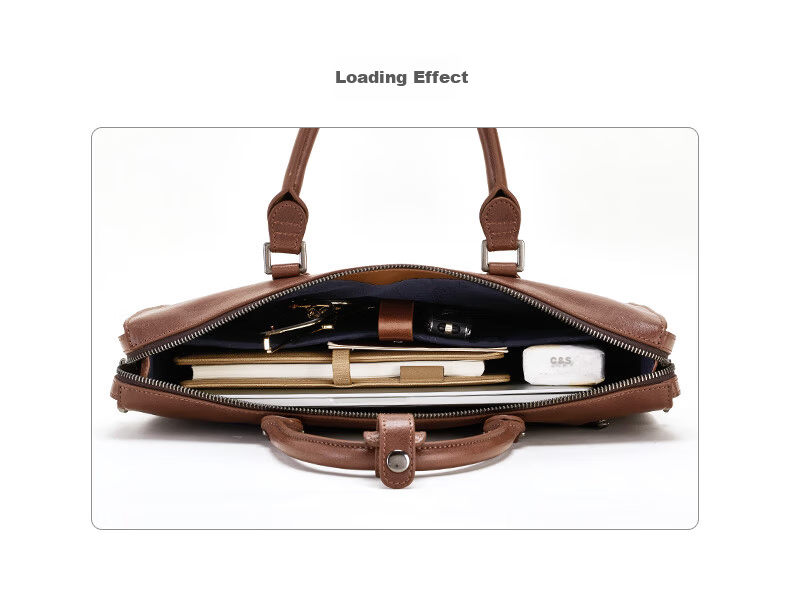 Hush Puppies Men's Business Briefcase Large Capacity Horizontal Handbag Laptop Bag Valentine's Day Gift for Boyfriend 6