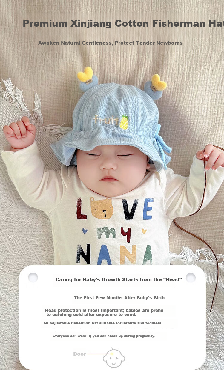 Benaxi Baby Hat Spring and Autumn Thin Style Unisex Infant Newborn Fisherman Sunshade Sun Protection Summer Hat 2