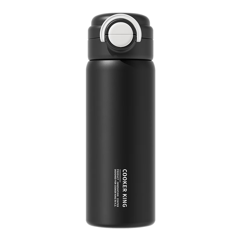 COOKER KING Insulated Mug, 316 Stainless Steel, for Children, Men And Women, with Straw, Stylish Business Design, 550ml (Matte Black)