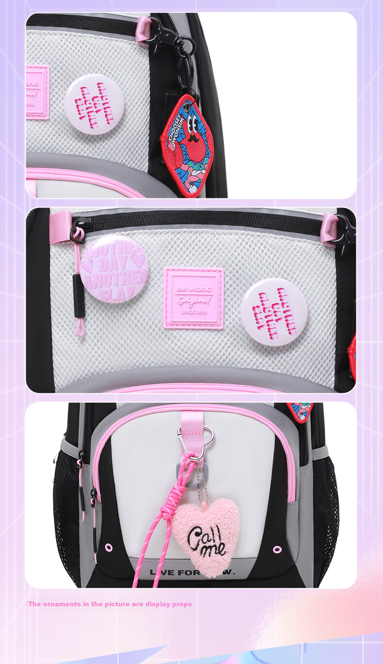DR·KONG Middle School Girls Backpack 7-9 Grade Large Capacity Student School Bag High School Ergonomic Lightweight Double Shoulder Bag 3