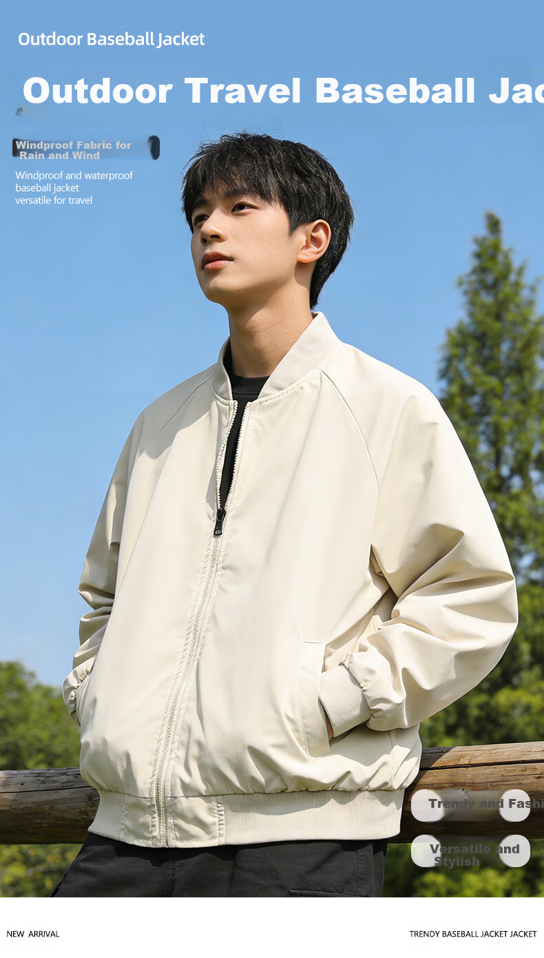 Baleno Men's Jacket 2026 Spring Summer New Outdoor Casual Versatile Baseball Thin Zipper Coat 2