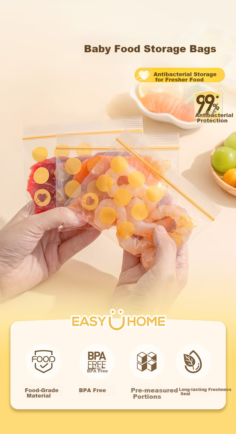Eyoujia Baby Antibacterial Food Storage Bags Supplement Bags Fresh-Keeping Transparent Vitamin Pill Bags 2