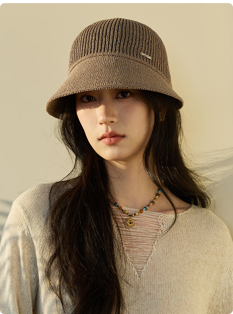JIUMU Women's Sun Protection Hat Summer Outdoor Face Covering Cotton Bucket Hat Beach Vacation Cap 13