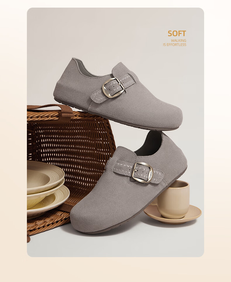 CAMEL Li Keyi Edition Loose Fit 2nd Generation Birkenstock Style Women's Casual Shoes L26S700198 Apricot 37 12