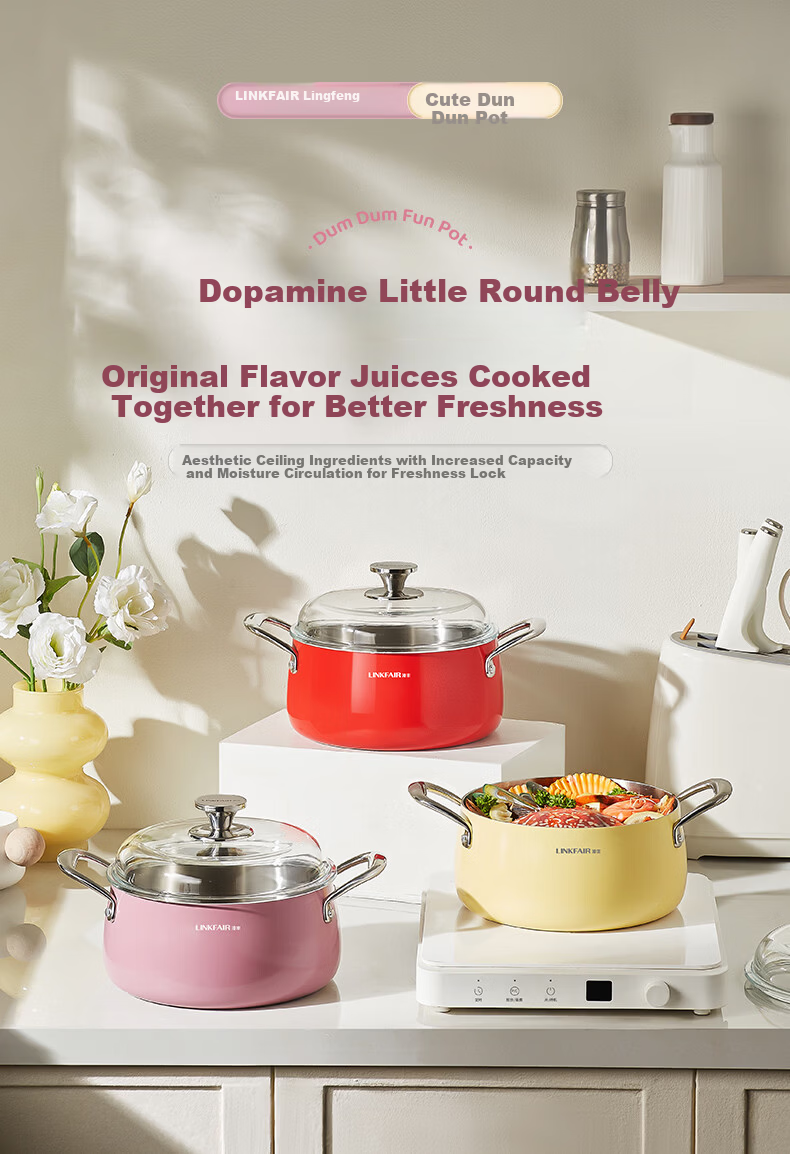 LINKFAIR 316L Stainless Steel Soup Pot Small Stew Pot Household Noodle Pot Compatible with Induction Cooker and Gas Stove 1