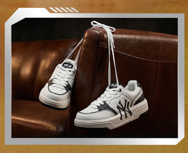 MLB Unisex Couple Thick Sole Platform Vintage Pattern Senior Student Shoes Birthday Gift 3ASXM056N-50GRS-270 4