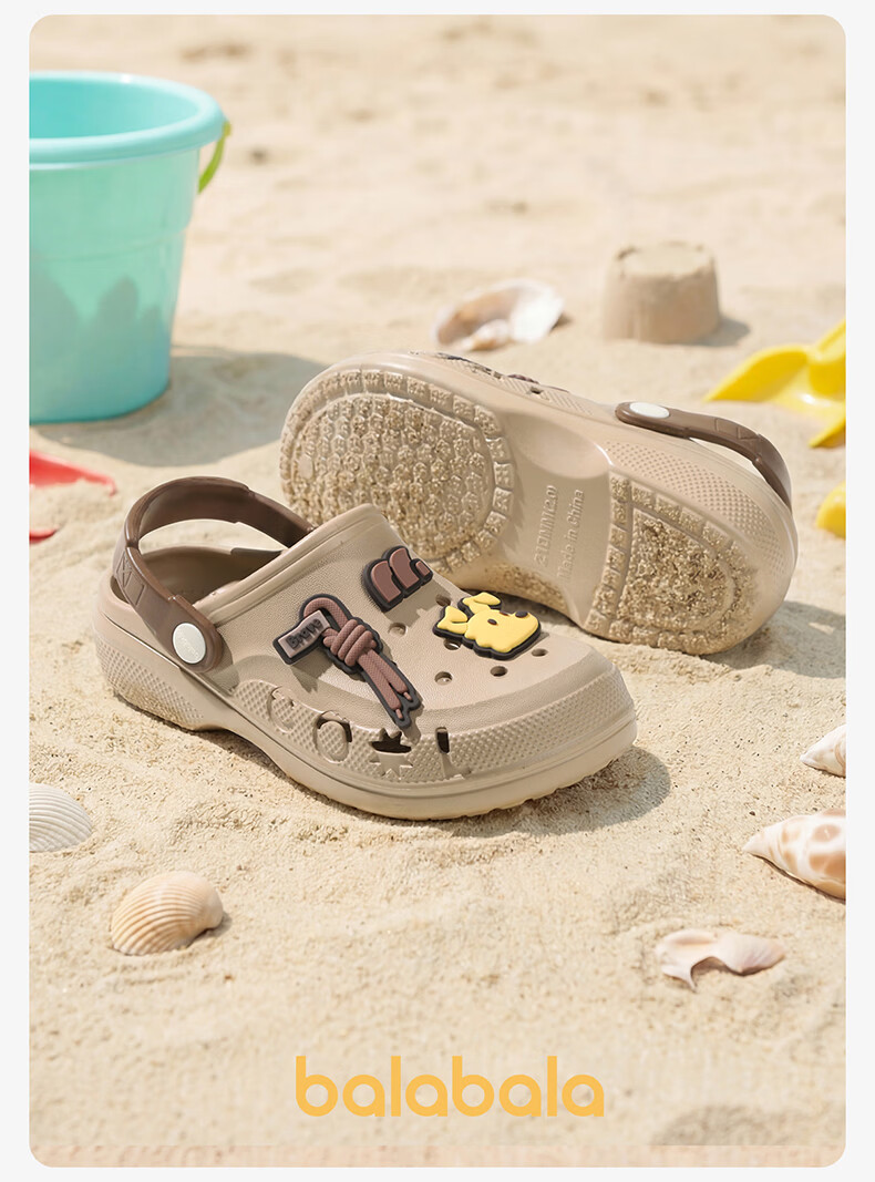 Balabala Kids Summer Clog Sandals Girls Outdoor Cartoon Bath Slippers Boys Home Large Kids Beach Shoes 17