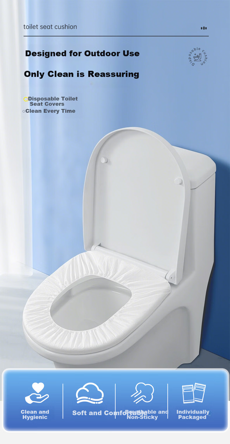 SOAO Disposable Toilet Seat Covers 50pcs Portable Travel Hotel Sanitary Maternity Pregnancy Toilet Seat Pads Individually Packaged 1