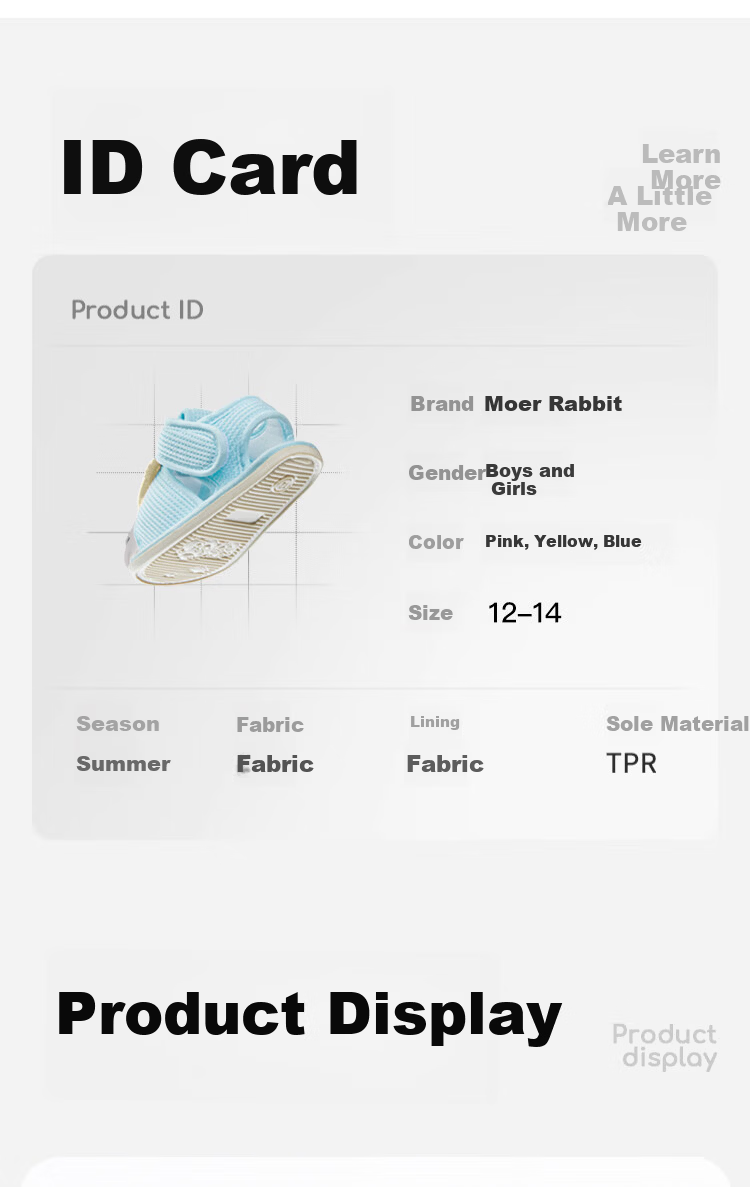 More Rabbit Toddler Walking Shoes Spring and Autumn New Boys Girls Soft Sole Anti-Slip Pre-Walking Shoes 29