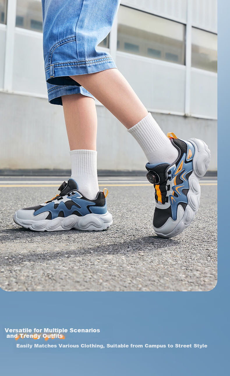 ERKE Kids Unisex Sports Shoes Breathable Mesh Casual Shoes Microcrystal White/True Black Size 33 29