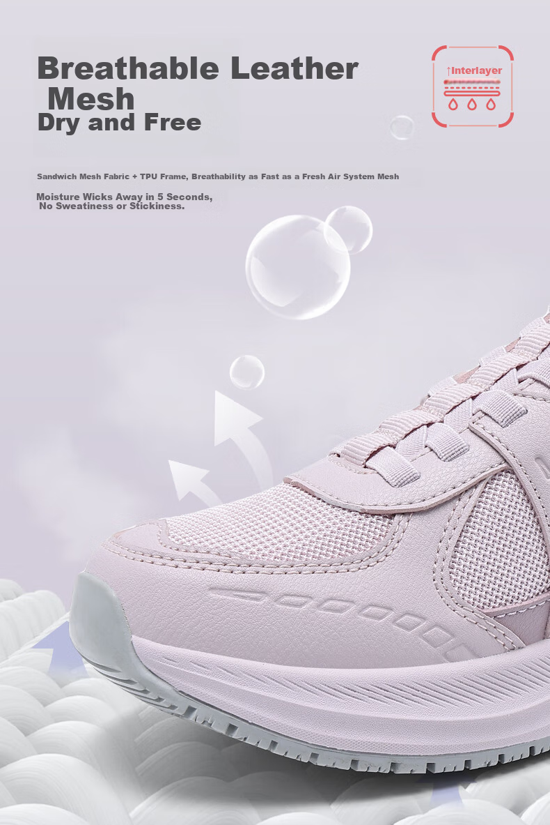 Baibao Super Non-Slip Women's Sports Shoes Oil and Water Resistant Lightweight Running Shoes Soft Cushion Breathable Maternity Safety Casual Shoes 7