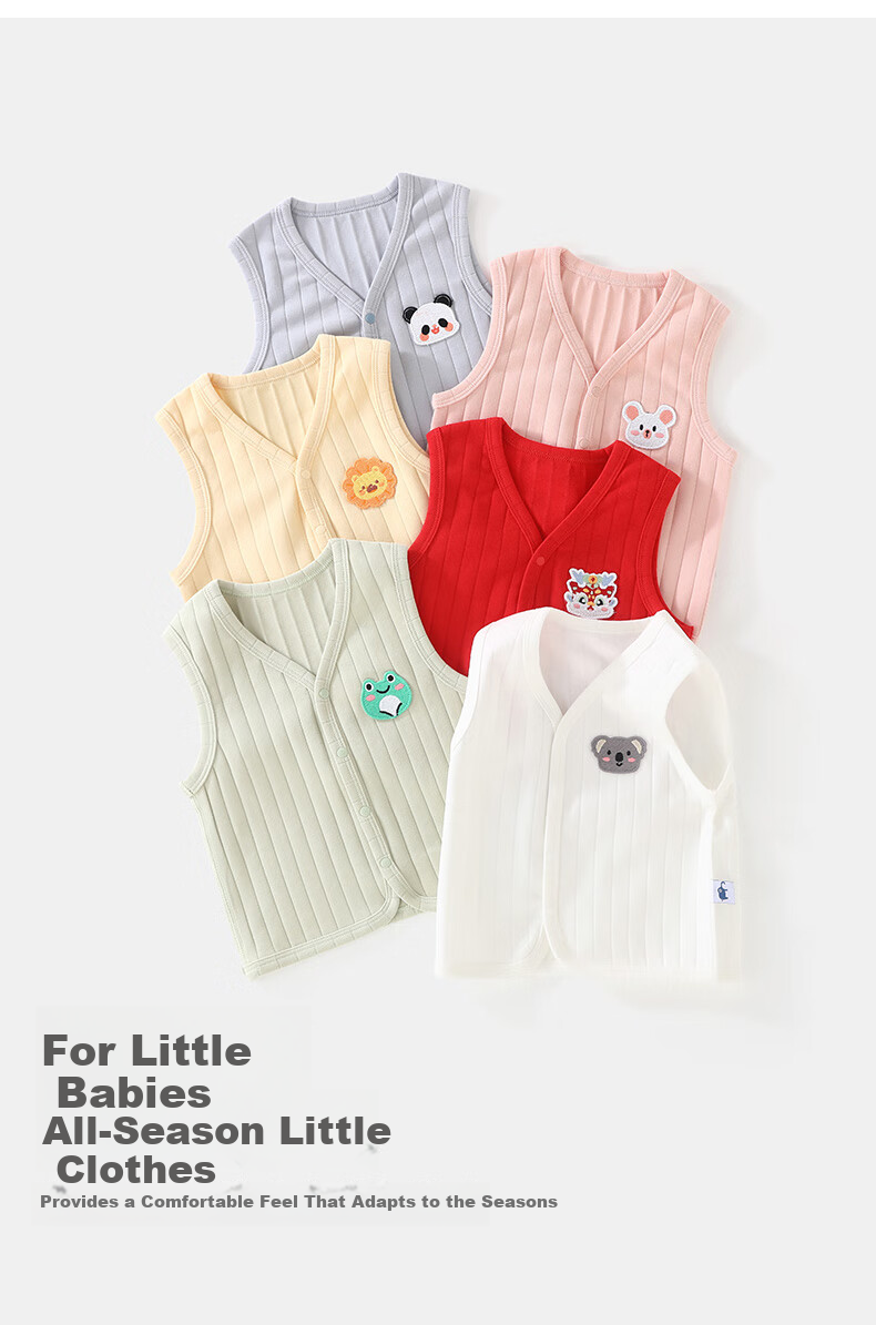 DUUDUU Baby Vest Unisex Infant Sleeveless Jacket Spring Autumn Winter Four Seasons Solid Color Newborn Outwear Blue Size 80 6