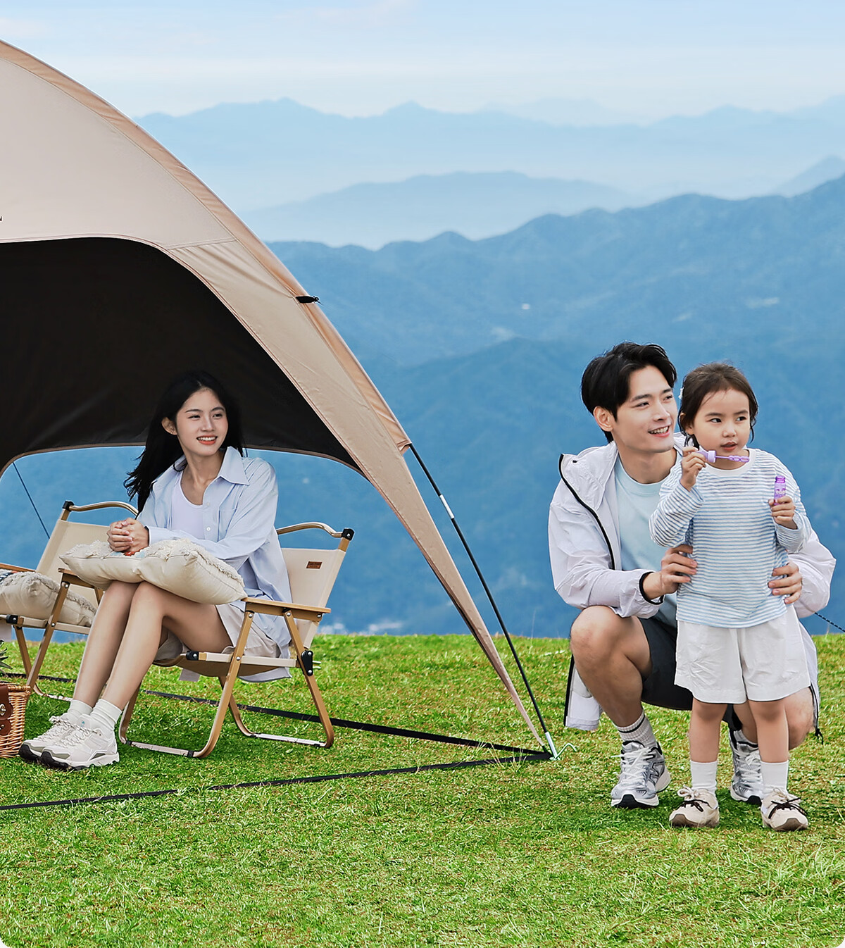 CAMEL Dome Canopy Tent Outdoor Camping Integrated Sunshade Black Coated Easy Quick-Open Umbrella Fabric 2025 New Model 4002 24
