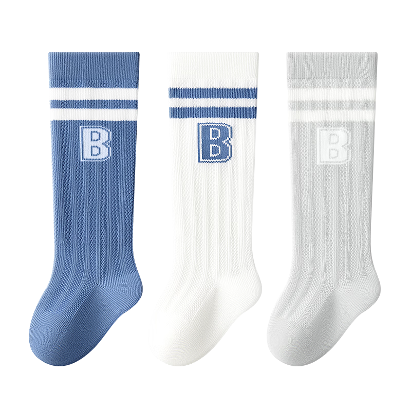 Beibi Baby Knee-High Socks, Summer Thin Anti-Mosquito Socks, Pure Cotton, for Newborns, Over-Knee Length, for Baby Boys, Spring And Autumn Long Socks