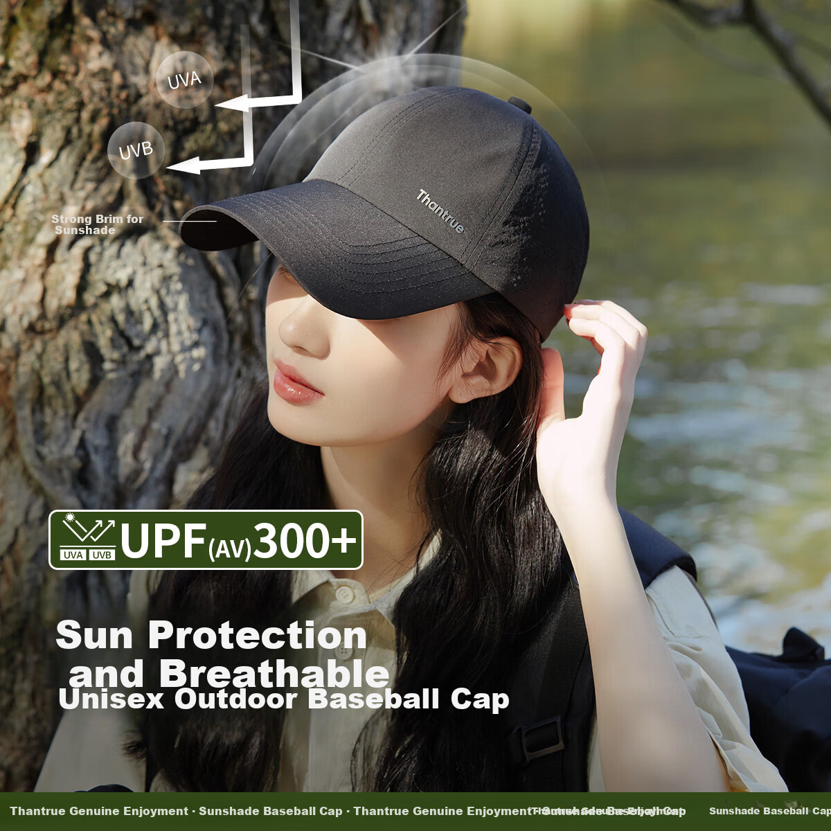 THANTRUE Women's Spring Summer Sun Protection Baseball Cap with Wide Brim, Stylish and Face-Slimming Sports Hat Y867
