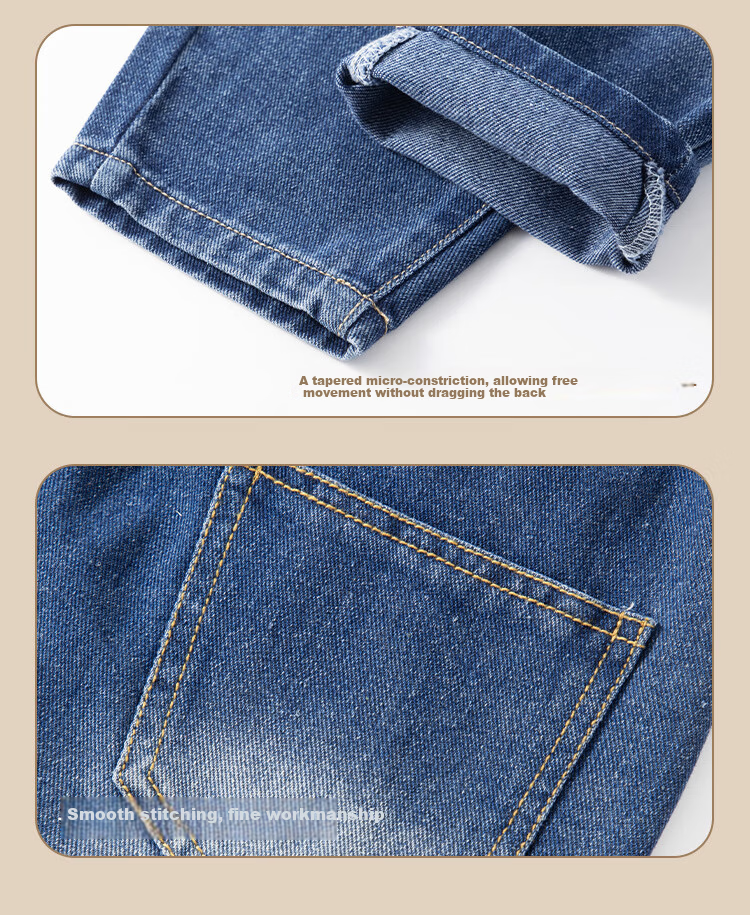 Snoopy Boys' Denim Jeans 2026 Spring Loose Casual Trousers Fashionable Cool Kids' Spring Pants 10