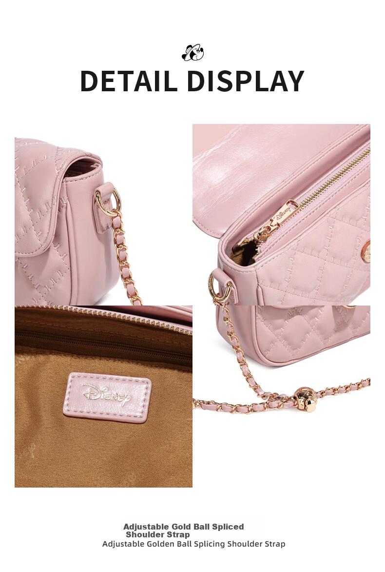 Disney & ORVE Joint Shoulder Crossbody Chain Small Square Bag White [Includes Branded Tote Bag] 7