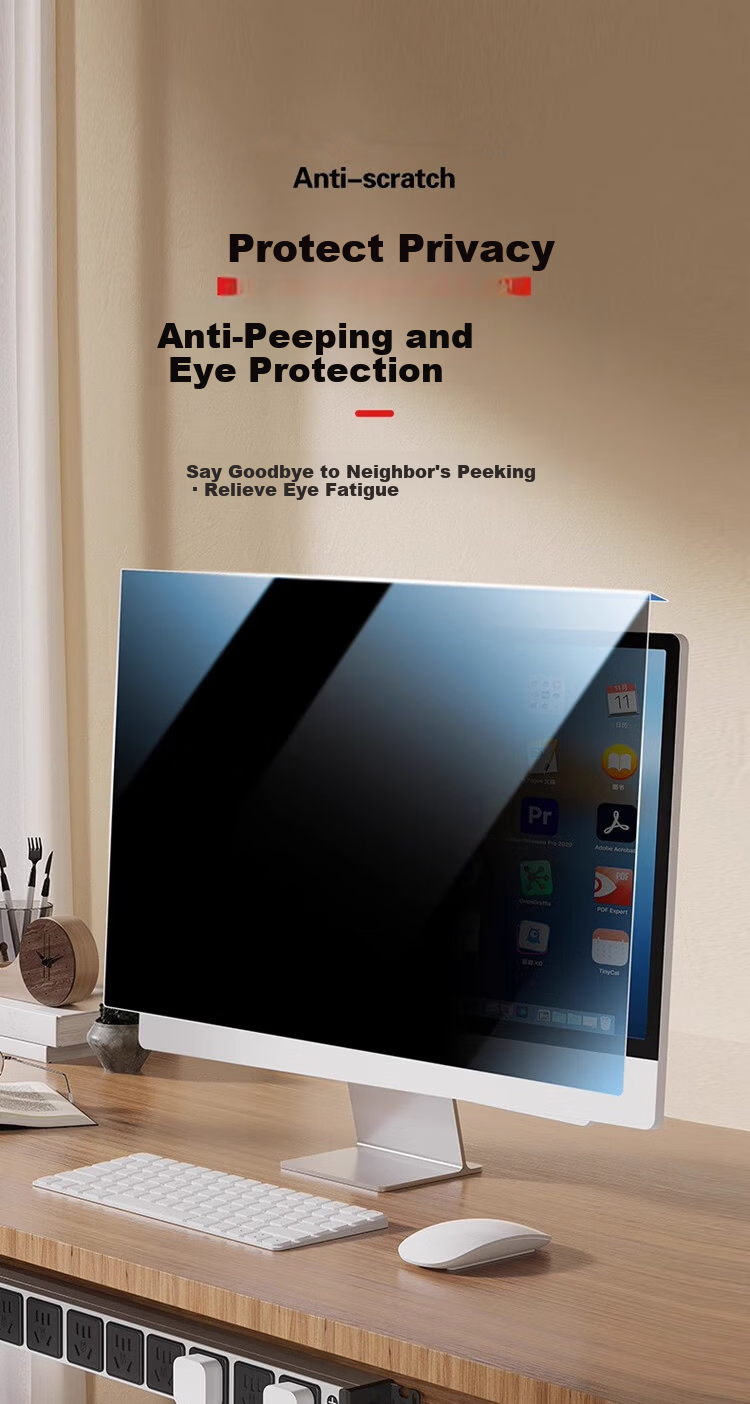 Aigo Blue Light Blocking Computer Screen Protector Privacy Filter Eye Protection Removable Hanging Privacy Shield 24-inch 16:9 (547*320mm) 1