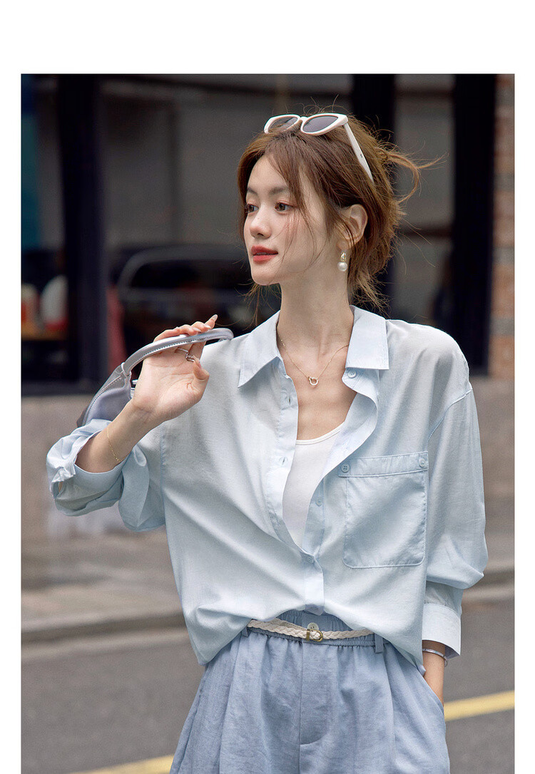 MT Intellectual Style Spring Korean Design Pocket Lapel Long Sleeve Loose Slimming Women's Shirt 2