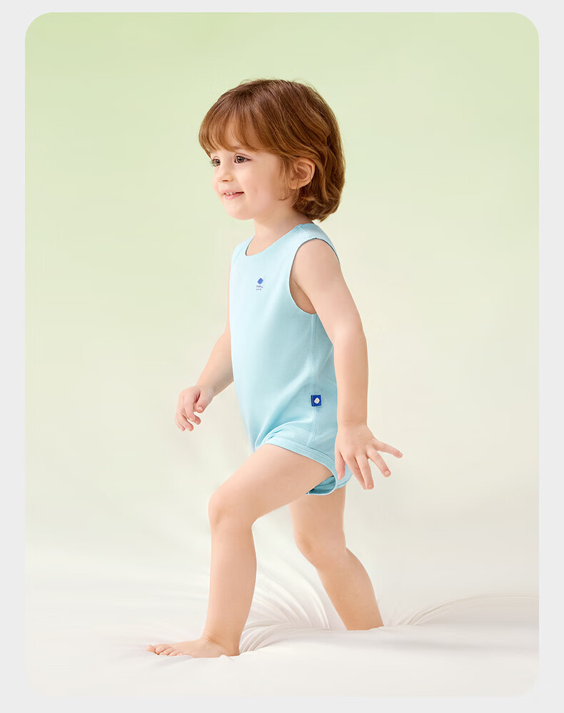 Babycare Natural Cooling Adjustable Triangle Romper Baby Bodysuit Moisture-Wicking Quick-Dry Jumpsuit Ice Grape 80 31