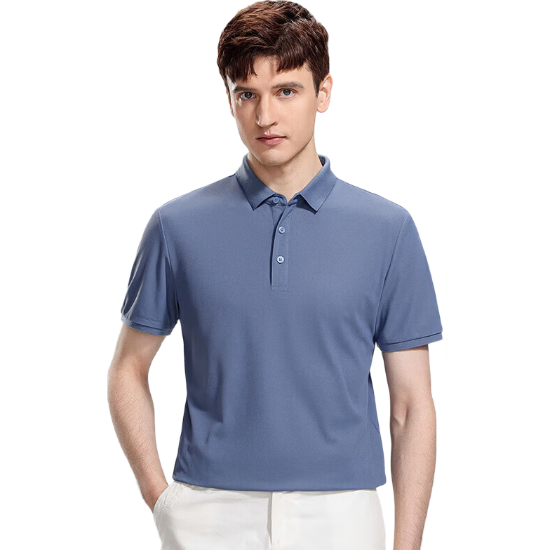 ROMON Short-Sleeve Polo Shirt for Men with Collar, Summer Business Casual Versatile Solid Color Top 8827