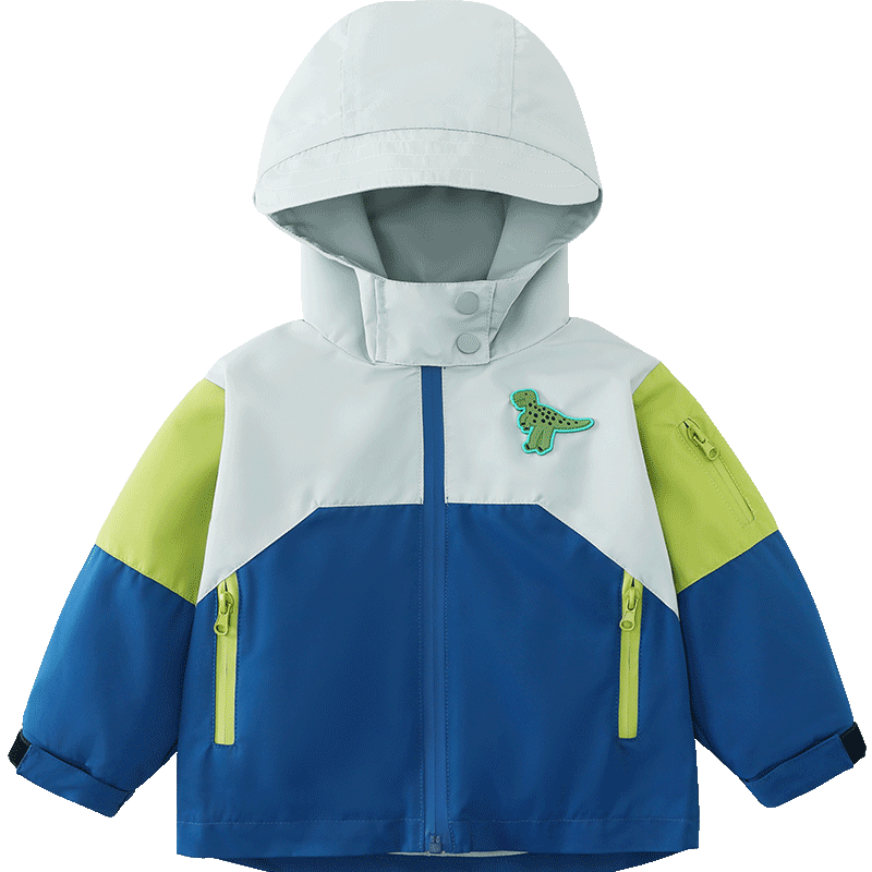 Qiqi Bear Boys' Windbreaker Outdoor Jacket Children's Autumn 3-in-1 Thickened Baby Three-Proof Winter Coat