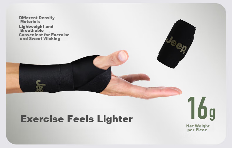 JEEP Fitness Wrist Support Anti-Sprain Compression Carpal Tunnel Professional Sports Wrist Brace One-Piece Green One Size 10