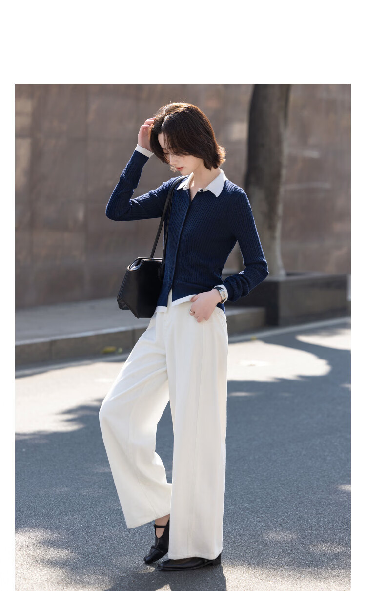 Demana【With Wool】Spring Elegant Color-Block Lapel Cable Knit Slim Fit Petite Cardigan for Women Premium Quality 11