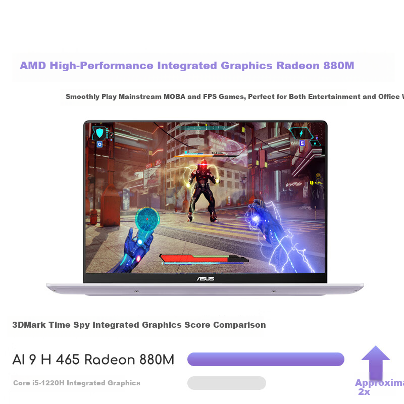 ASUS Adou 14 Air 2026 Ultra-Lightweight AI Laptop AI9 H 465 32GB 1TB 2.8K High Refresh 1100nits Long Battery Life [National Subsidy] Blue