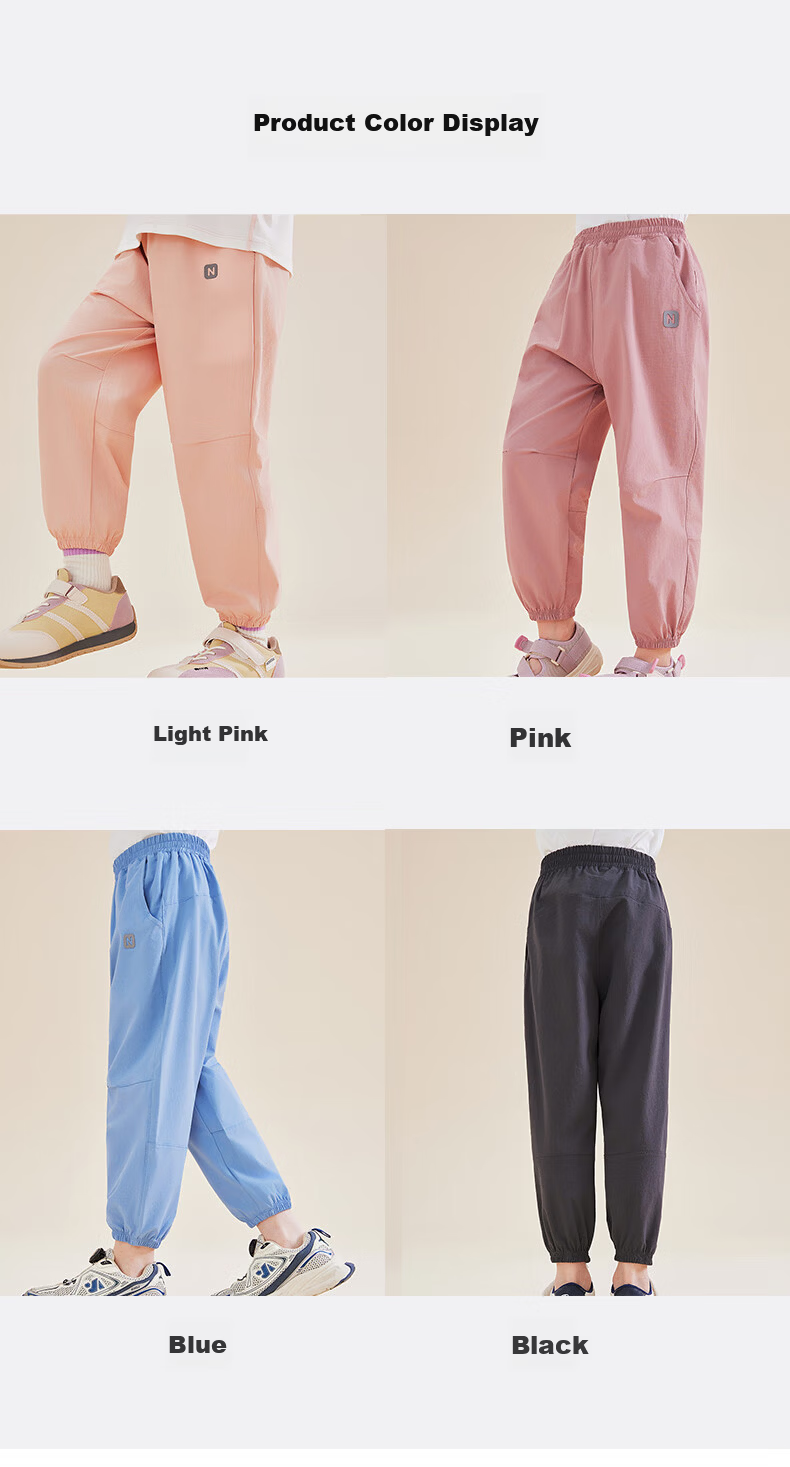 Langsha Kids Summer Lightweight Sports Pants Girls Anti-Mosquito Pants Boys Breathable Casual Pants 9
