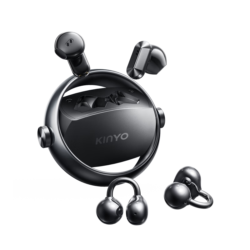 Jinyun [2026 Latest Model | 2 Pairs of Earphones] Bluetooth Headphones, Clip-On In-Ear Headphones, Two-In Ultra-Long Battery Life, Deep Noise Reduction, AI Translation A30s