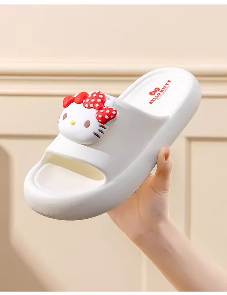 Hello Kitty Children's Summer Indoor Non-Slip Girls' Slippers Parent-Child Style ST2615 White Size 39/40 7